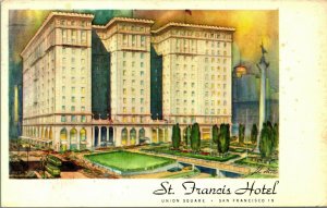 Hotel St Francis San Francisco California CA UNP 1951s DB Postcard A2