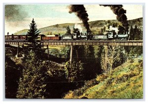 Ascending Cumbres Pass Near Chama N. M. On D. & R. G Postcard Railroad Train