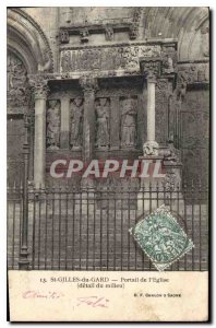 Postcard Old Saint Gilles Gard Church Portal