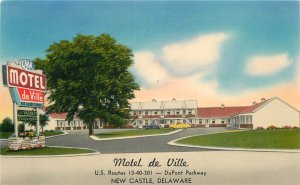 Delaware New Castle Motel de Villa roadside Mellinger Postcard 22-11512