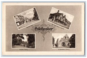 Essex England Postcard Colchester Multiview c1930's Vintage Unposted