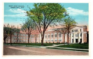 Postcard WI Green Bay - West High School