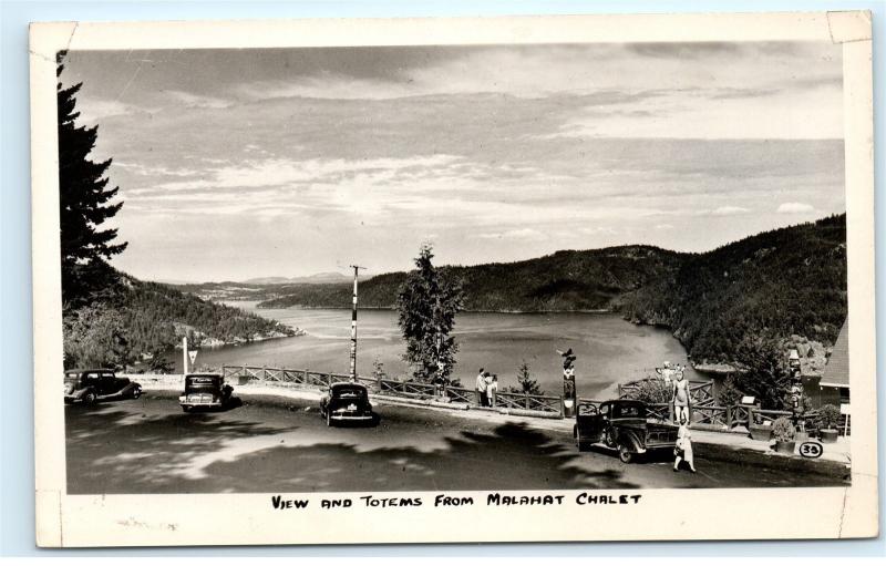 Totems 265 TransCanada Highway Malahat BC Canada Vintage Real Photo Postcard C79