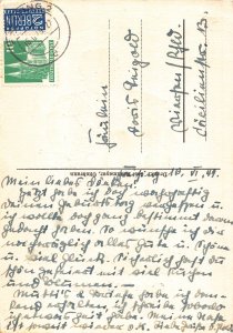 L226 Greetings 1949 Silhouette children flowers postcard