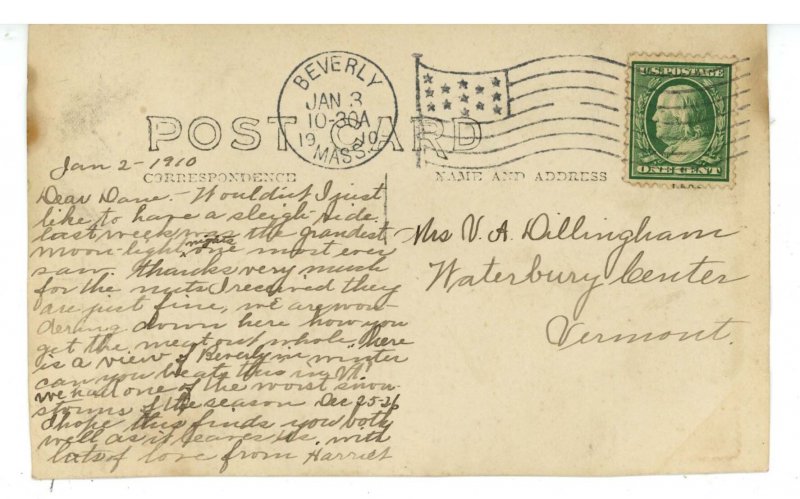 MA - Beverly. A Winter View  RPPC