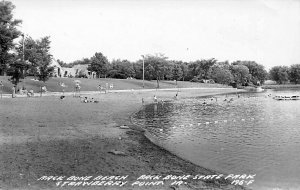 Sterwberry Point IA  Back Bone Beach & State Park Real Photo Postcard