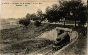 CPA AGEN Pont-Canal sur le Garonne et ligne du Midi Bordeaux a Cette (292217)