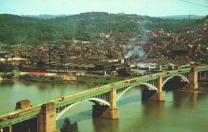 USA The Washington Crossing Bridge Pittsburgh Pennsylvania Chrome Postcard 04.04