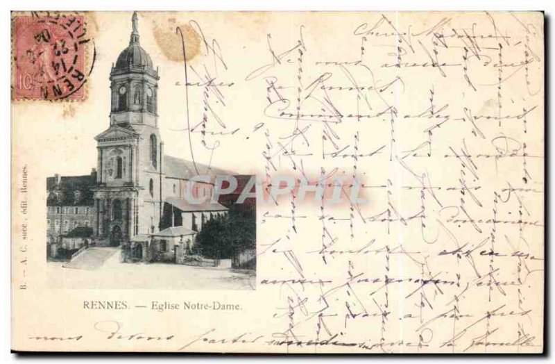 Rennes - Notre Dame Church - Old Postcard