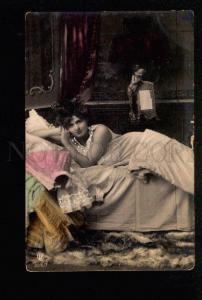 3047295 Charming Lady in Nighty near Mirror Vintage PHOTO RPPC