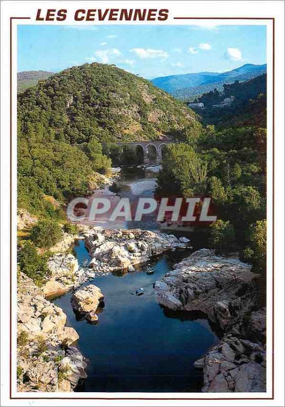 Postcard Modern Cevennes Gardon and viaduct Mescladous Gard