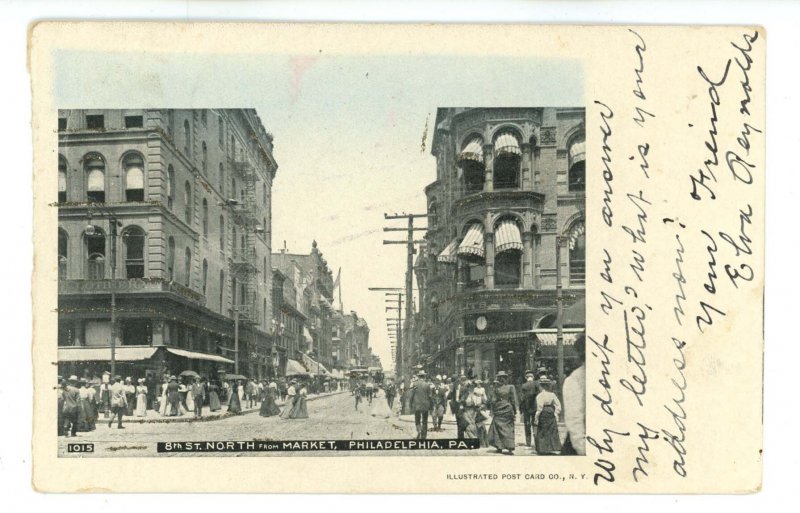PA - Philadelphia. 8th Street North from Market, Gimbels & Lits Bros ca 1906