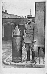 WWI France Soldier Carte Postale #5 Street Corner Real Photo Postcard
