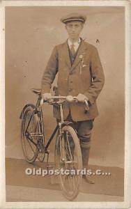 Man with bicycle Real Photo Bicycle Unused 