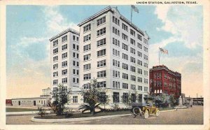 Union Railroad Station Depot Galveston Texas 1920s postcard