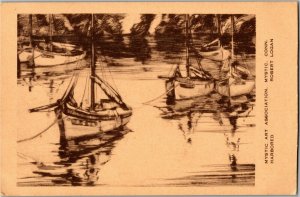 Harbored by Robert Logan, Mystic Art Association CT Vintage Postcard W01