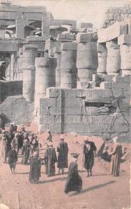 Karnak Egypt, Egypte, Africa Laborers Excavating at the Temple of Ammon Karna...