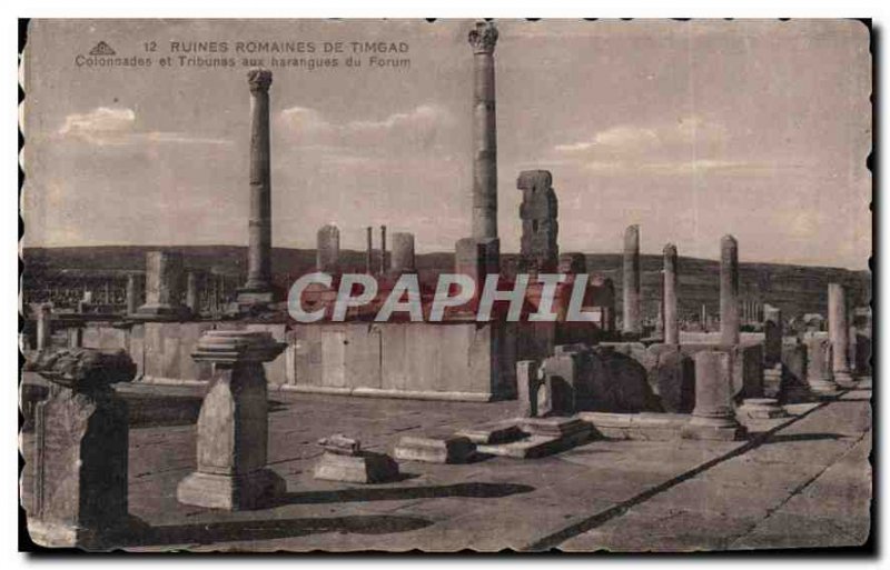 Postcard Ancient Roman Ruins of Timgad Colonades Grandstands and the Forum sp...