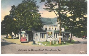 Postcard Entrance to Skytop Road Canadensis PA