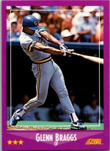 1988 Score baseball Card Glenn Braggs Milwukee Brewers sk3143