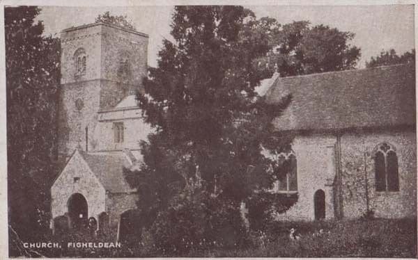 Figheldean Church Antique Wiltshire Postcard
