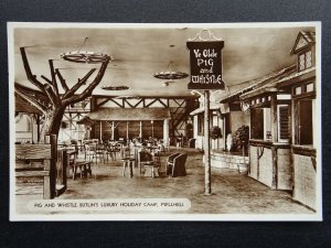 Wales PWLLHELI BUTLIN'S HOLIDAY CAMP Pig & Whistle - Old RP Postcard by Butlins