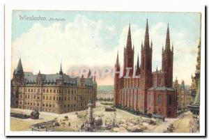 Wiesbaden Old Postcard Markplatz