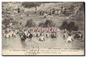 Old Postcard Army Oudjda Morocco L & # 39escadron Spahis who took part in com...