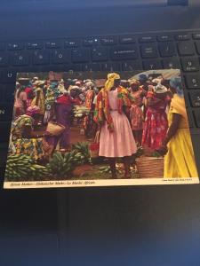 Vintage Postcard: African Market