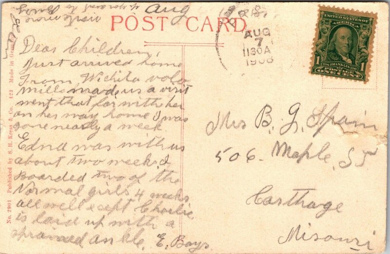 Tinted Postcard Mount Carmel Academy in Wichita, Kansas