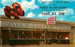 Boston Massachusetts Union Oyster House Restaurant Postcard Tichnor 20-12032