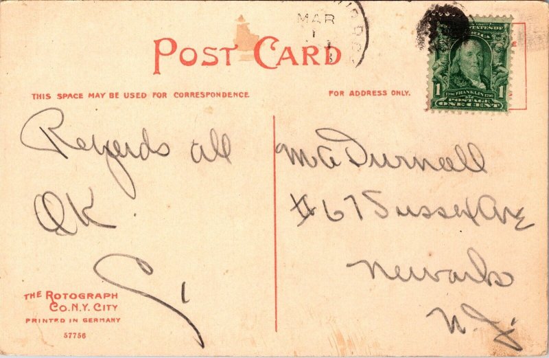 Postcard Illinois Freeport St. Joseph's Roman Catholic Church Rotograph 1908 V25