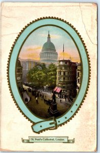 c1900s London, England St Paul's Cathedral Gel Border Picture Postcard A81