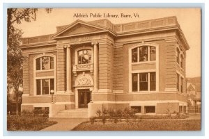 c1910 Aldrich Public Library Barre Vermont VT Antique Unposted Postcard 