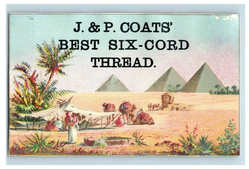 1880s J&P Coats Spool Cotton Gulliver Lilliputians Egypt Pyramids Lot Of 3 P211