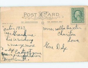 1923 Easter BIRD AND GREETING MESSAGE o5775