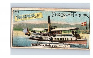 Vintage 1890's Victorian Trade Card Toblerone Swiss Chocolate - Riverboat