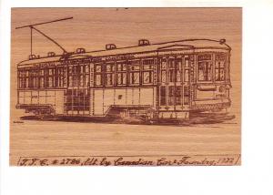 TTC Trolley 2786, Canadian Car & Foundry Sketch on Thin Wood Slab