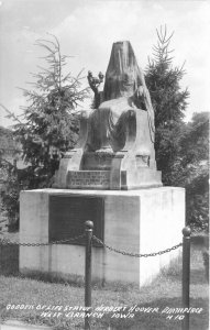 Goddess of Life Statue Hoover West Branch Iowa 1950s RPPC Photo Postcard 6757