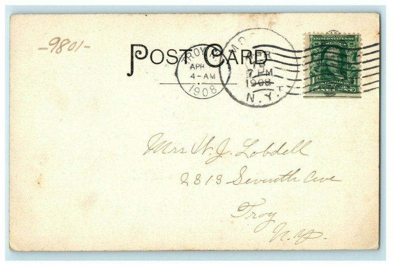 1908 Baseball Game Field Paul Smiths Hotel Adirondack Mountains Troy NY Postcard