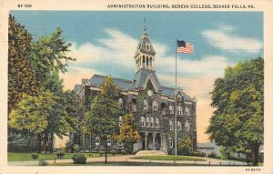 BEAVER FALLS, PA Pennsylvania GENEVA COLLEGE~Administration Bldg c1940s Postcard