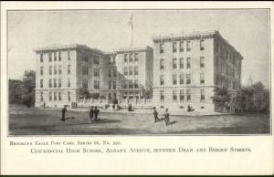 c1905 Brooklyn NY Eagle Postcard #392 Commercial High School Albany Ave