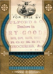 1880's Mulford & Co Montrose, PA Graphical Victorian Grocery List Card  P142