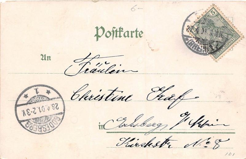 Foreign GERMANY Gruss Aus 1901 COLN Panorama Boats Buildings 16