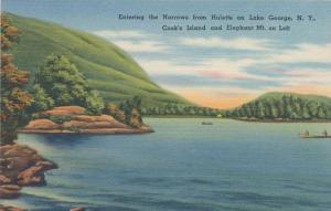 Entering Narrows at Cook's Island & Elephant Mountain Lake George NY Linen