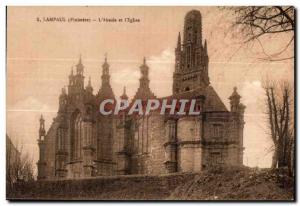 Old Postcard Lampaul (Finistere) The Abstde and Church