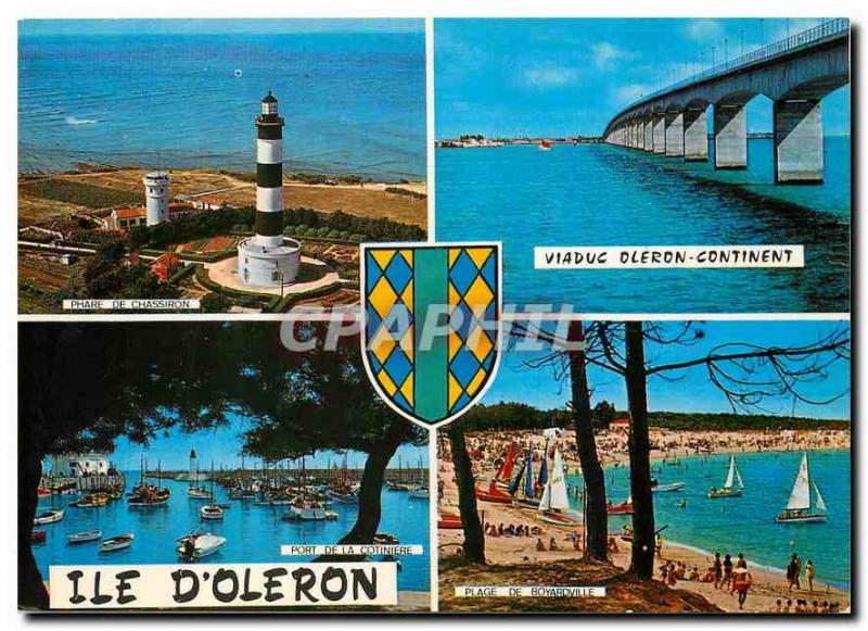 Modern Postcard Ile d'Oleron (Ms. Ch) Chassiron Lighthouse Port of cotiniere ...