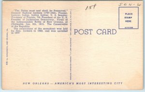 Postcard - Jackson Monument, New Orleans, Louisiana