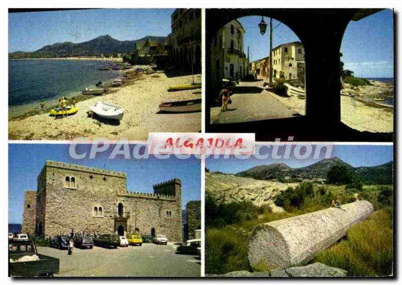 Postcard Modern Algajola The Beach Aspects Of The City Monolith