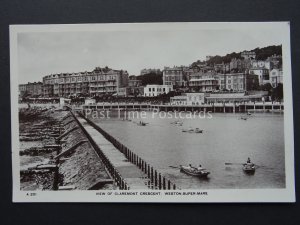 WESTON SUPER MARE Boating Lake & View of Claremont Crescent - Old RP Postcard